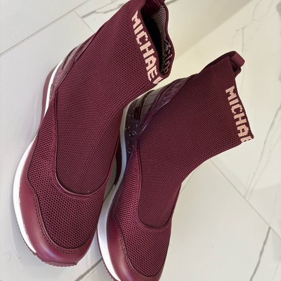 Michael Kors Women's Burgundy Sneaker boot - Picture 1 of 5
